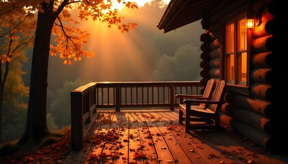 Autumn Leaves Falling on Wooden Texture with Warm Orange and Brown Tones