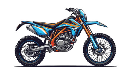 Obraz premium Detailed Illustration of a Modern Off-Road Dirt Bike Motocross Motorcycle Isolated on White Background