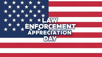 Naklejka premium Law Enforcement Appreciation Day Banner with American Flag Background.