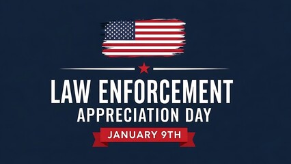 Law Enforcement Appreciation Day January 9th with American Flag.