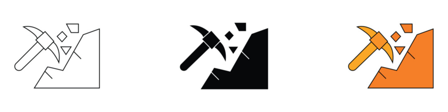 Demolition icon vector. mining, excavation, and hard work symbol. vector illustration.