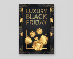 Black Friday Sale Banner with Gift Boxes 
