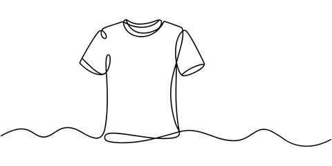 Self drawing line T-shirt printing continuous line drawn concept video, T shirt icon continuous one line drawing. Minimalist t shirt outline abstract.