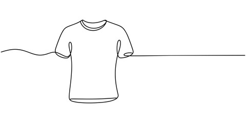 Self drawing line T-shirt printing continuous line drawn concept video, T shirt icon continuous one line drawing. Minimalist t shirt outline abstract.