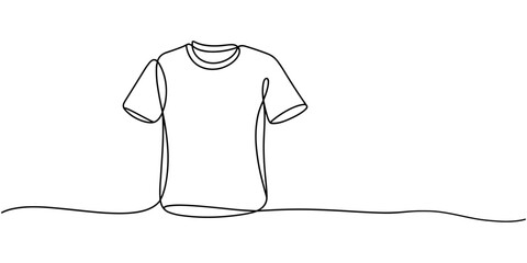 Self drawing line T-shirt printing continuous line drawn concept video, T shirt icon continuous one line drawing. Minimalist t shirt outline abstract.
