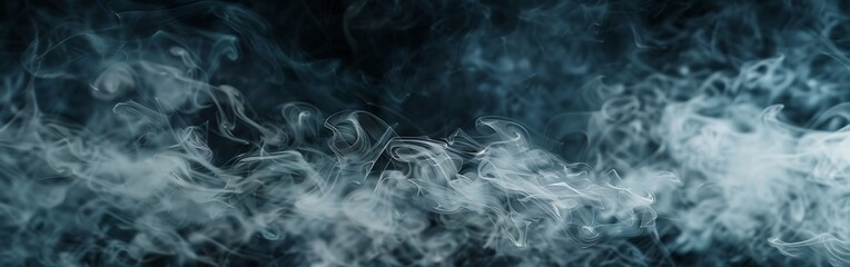 Obraz premium Swirling Blue Smoke Against Dark Background mist