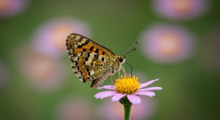 Obraz premium Butterfly on Flower in Natural Setting.