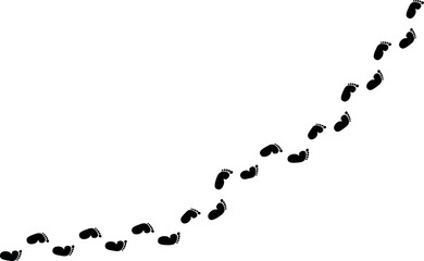 Baby feet clean black icon, baby footprint track, baby footprint trail, diagonal, human footprint © Frenzy Studio