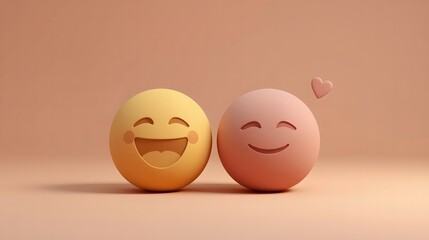 Two happy emojis sharing a moment of joy and love
