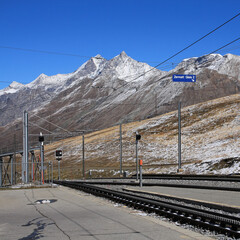 Dom, highest mountain in Switzerland seen from Riffelberg, Zermatt, Switzerland.