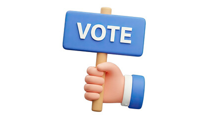 Hand Holding "VOTE" Sign