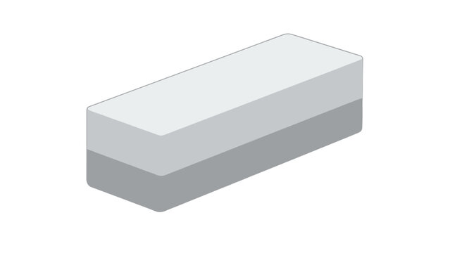 A simple isometric illustration of a two-sided nail buffer block for smoothing and shining fingernails during a manicure.