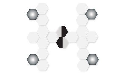 Modern Minimalist Hexagon Grid Background Elegant White and Gray Honeycomb Pattern Featuring Depth, Geometric Symmetry, and Clean Architectural Lines for Tech Layouts.