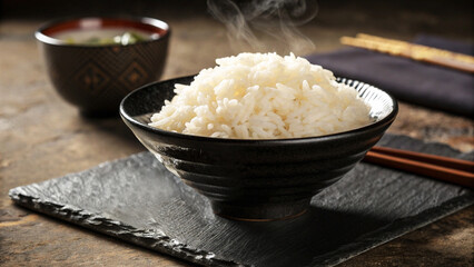 白米のイメージ、茶碗に盛られたご飯