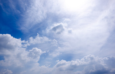 clear blue sky background,clouds with background, Blue sky background with tiny clouds. White fluffy clouds in the blue sky. 
Captivating stock photo featuring the mesmerizing beauty of the sky 