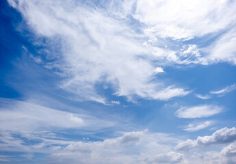 clear blue sky background,clouds with background, Blue sky background with tiny clouds. White fluffy clouds in the blue sky. 
Captivating stock photo featuring the mesmerizing beauty of the sky 