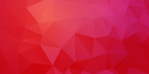 Fototapeta premium Vibrant Red and Pink Geometric Abstract Background With Polygonal Shapes and Gradient Colors