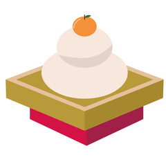 鏡餅。ベクターイラスト