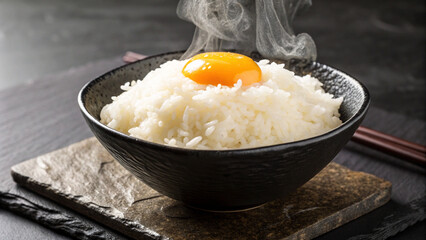 白米のイメージ、茶碗に盛られたご飯