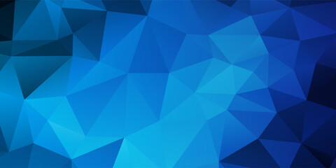Obraz premium Blue Geometric Polygon Background With Faceted Light Abstract Wallpaper For Digital Design Projects