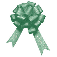 green ribbon bow