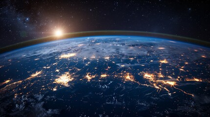 Global connectivity in the metaverse  a 3d visualization of earth   s digital network technology.