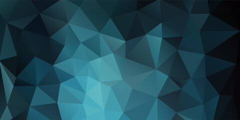 Fototapeta premium Abstract Blue Geometric Polygon Background With Faceted Triangles And Gradient Tones For Tech Design EPS10