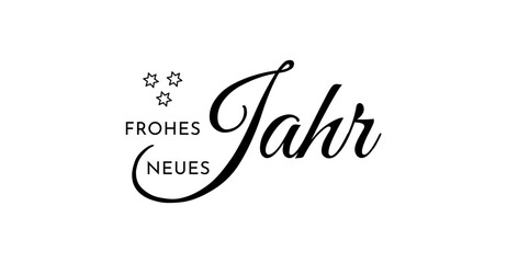 Frohes Neues Jahr - deutscher Kartentext f&uuml;r Neujahrskarte, schwarz, Text Wolke Vektor Illustration