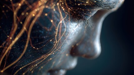 ai brain visualization glowing neural network with interconnected circuits and data streams  