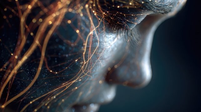 ai brain visualization glowing neural network with interconnected circuits and data streams   - Powered by Adobe