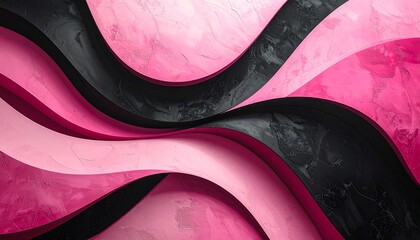 Obraz premium ピンクと黒の立体デザイン