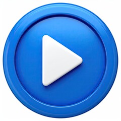 Glossy blue circular button with a white play symbol in the center