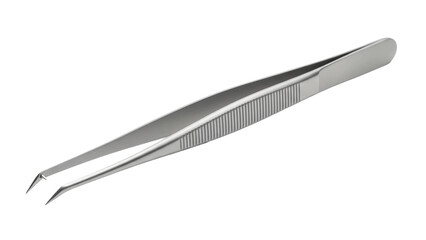 Metal pointed tweezers tool, for precise handling tasks, cut out, stock png, isolated on transparent background