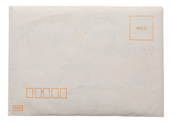 vintage postal envelope grunge paper design png isolated on transparent background
