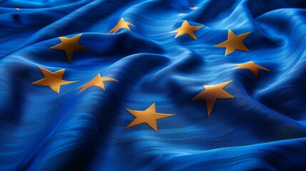 The flag of the european union  a symbol of unity with stars on a blue background