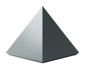 Dynamic pyramid design modern architecture model abstract isolated on transparent background