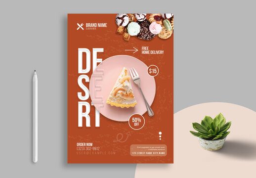 Desert Food Menu Poster Layout