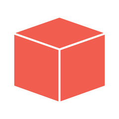 Red Cube Vector Illustration