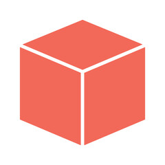 Red Cube Vector Illustration