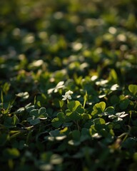 Vibrant green clover field