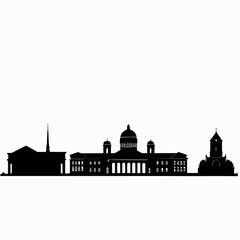 Obraz premium vector silhouette of the city hall