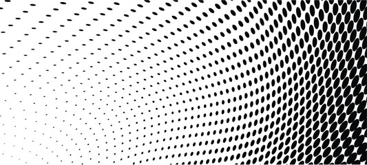 Wavy gradient halftone dots pattern texture background
