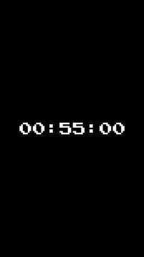 4k vertical starting soon digital countdown timer retro pixel screen ideal for live streams, broadcasts, gaming, or event preparations.