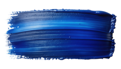 A vivid blue paint stroke showcasing smooth texture and vibrant color.