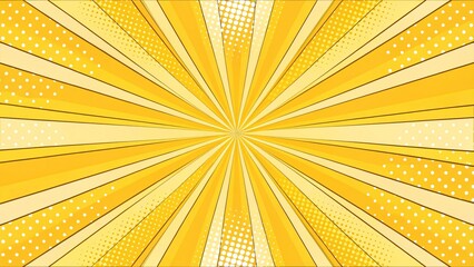 Vibrant yellow comic burst background with dynamic rays