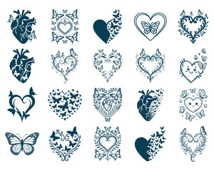 Heart with Butterfly SVG