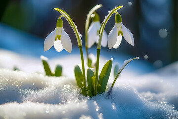 Schneegl&ouml;ckchen im Schnee