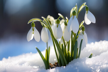 Schneegl&ouml;ckchen im Schnee