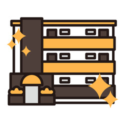 シンプルなマンションのアイコン+キラキラ