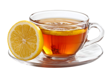 Warm cup of lemon tea